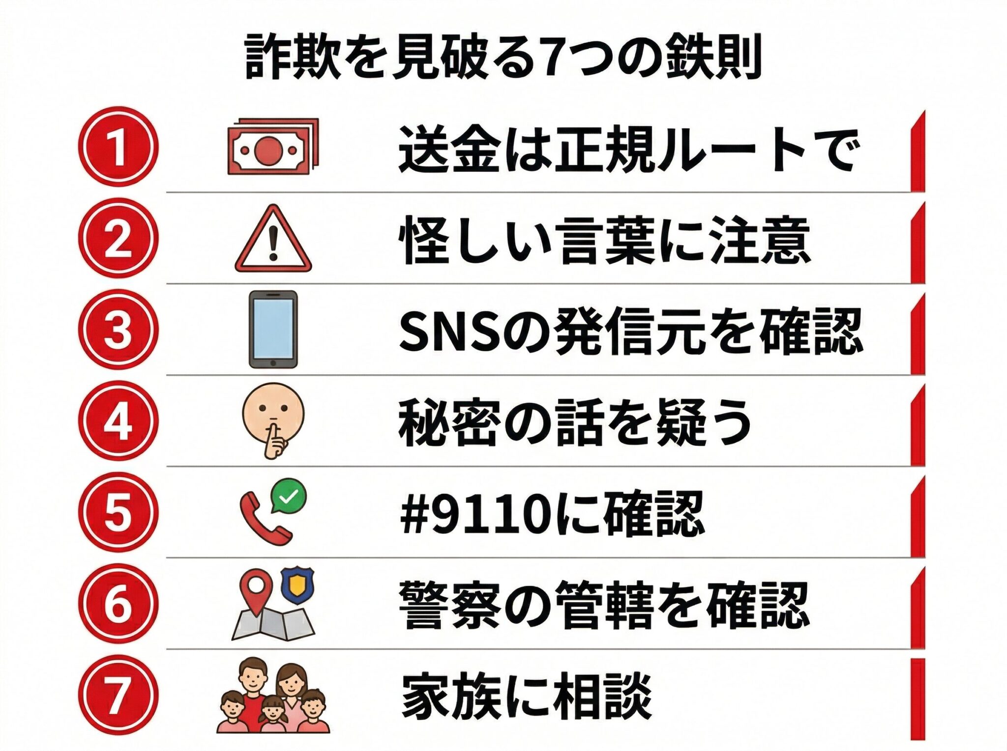 ニセ警察詐欺の見破りポイント