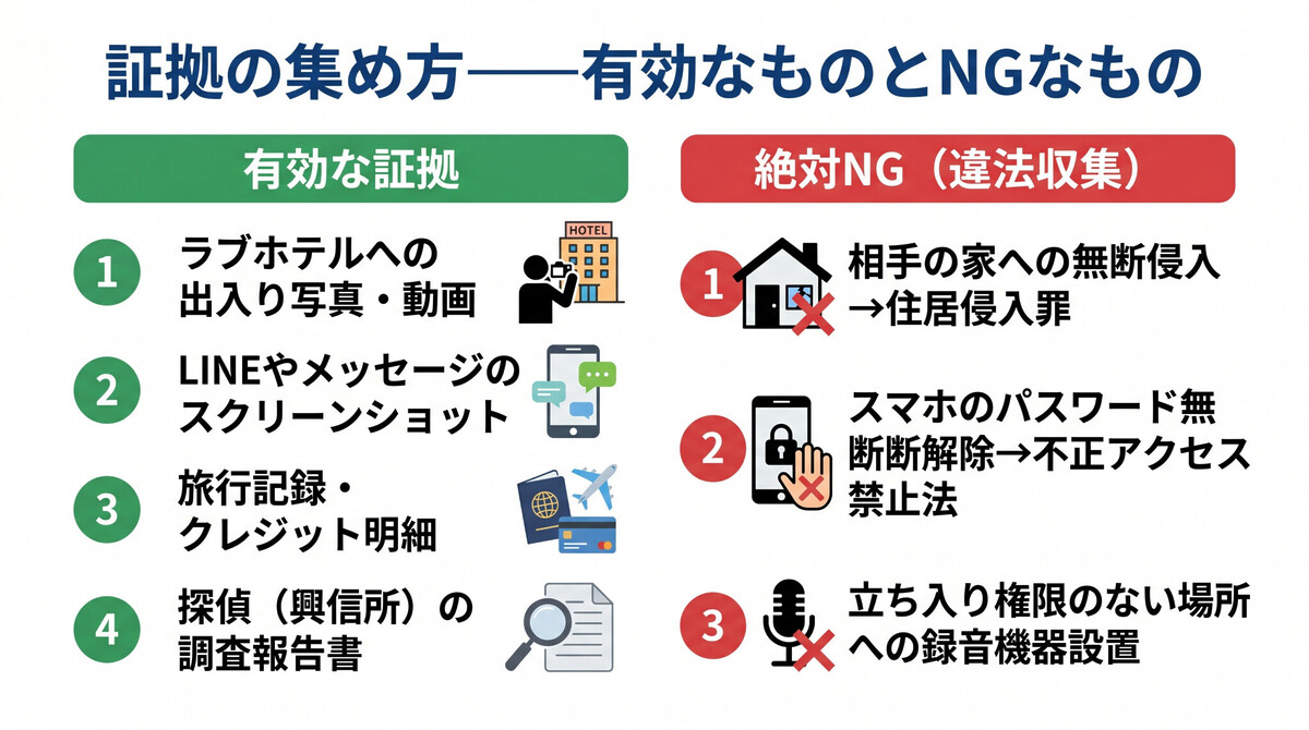 別居中浮気 証拠の集め方 有効な証拠と違法収集の注意点