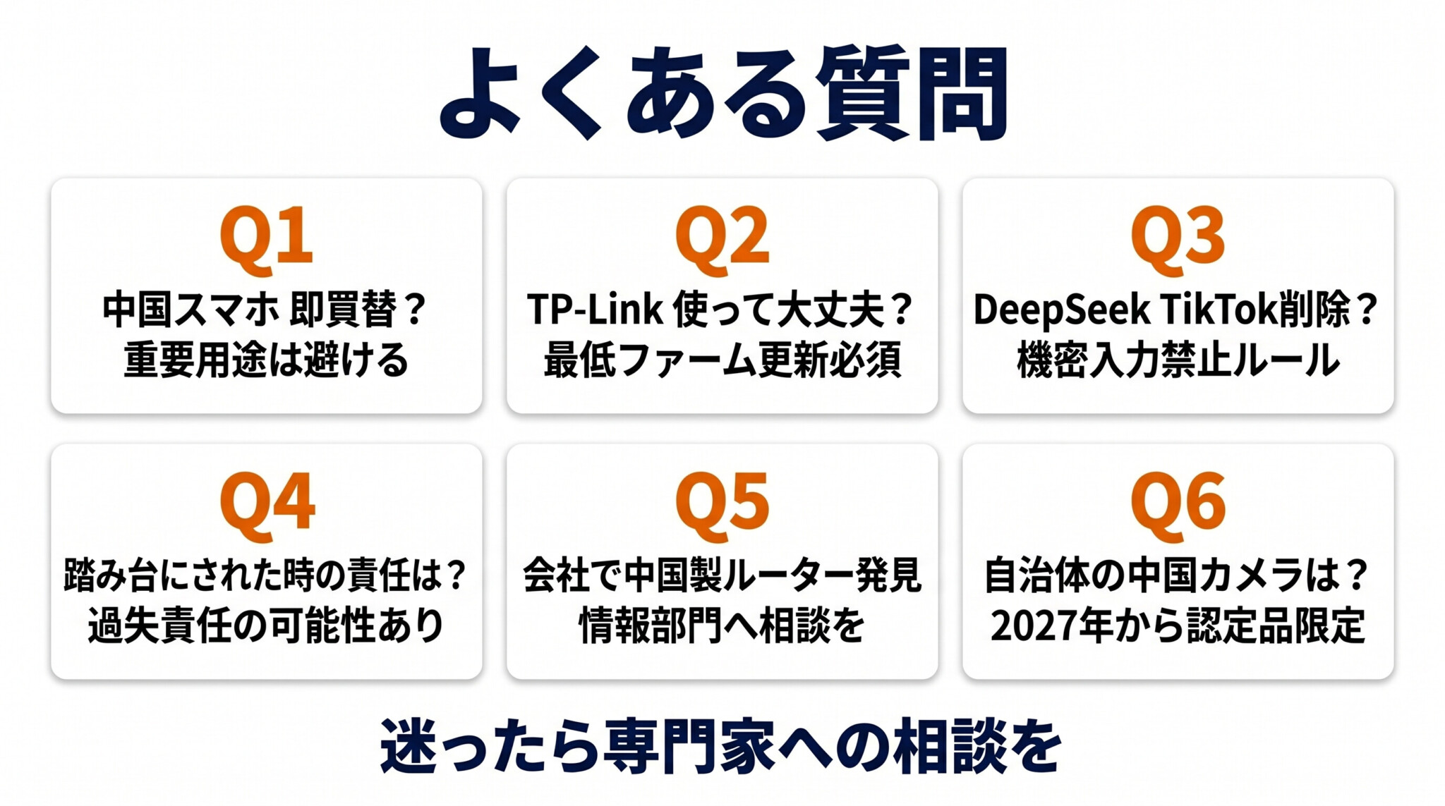 中国製IT機器リスク よくある質問