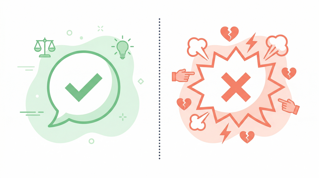 批判と誹謗中傷の境界線を示す比較イメージ