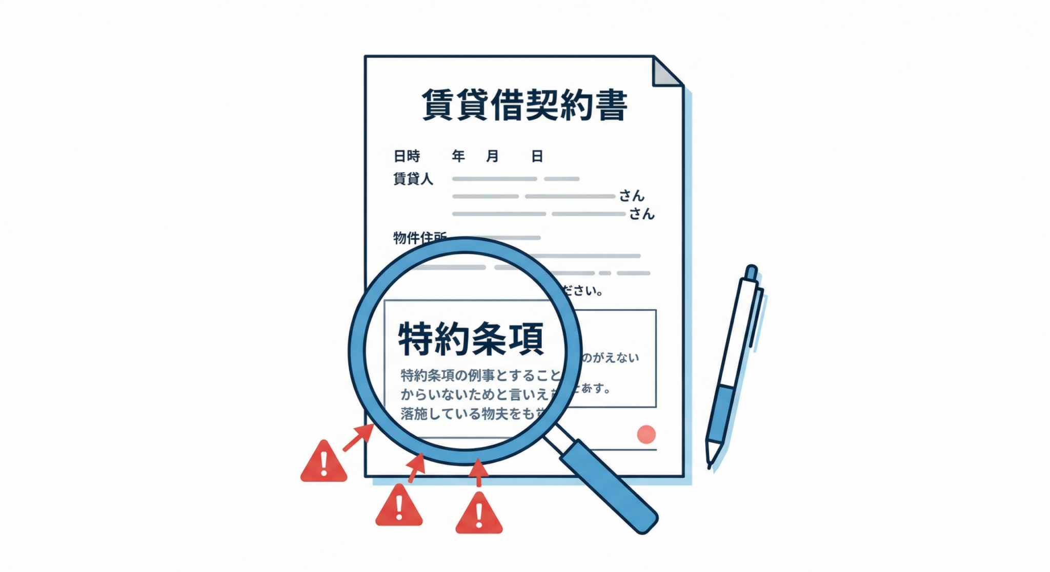 賃貸借契約書の特約条項イメージ