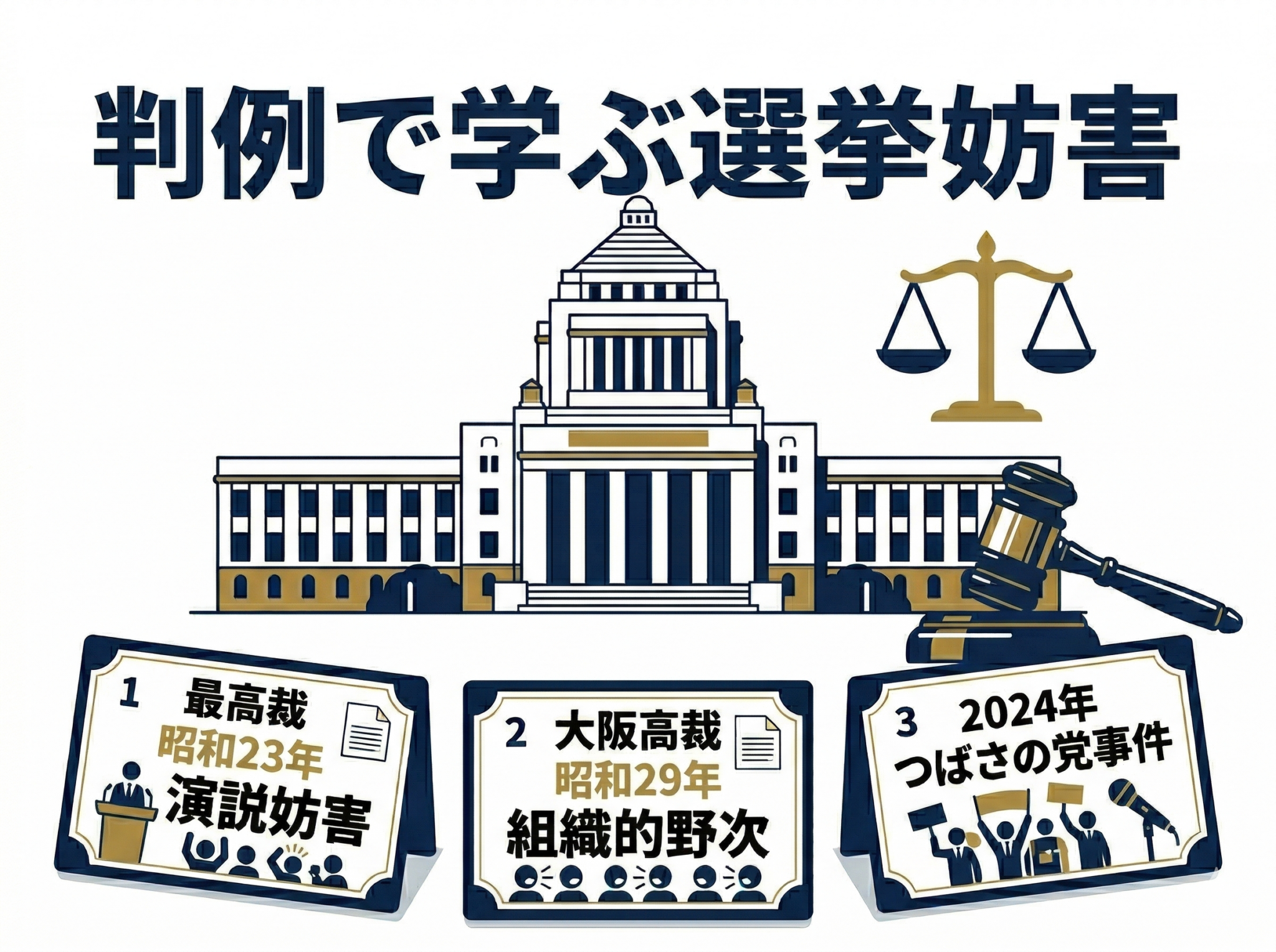 選挙妨害に関する実在の裁判例3件