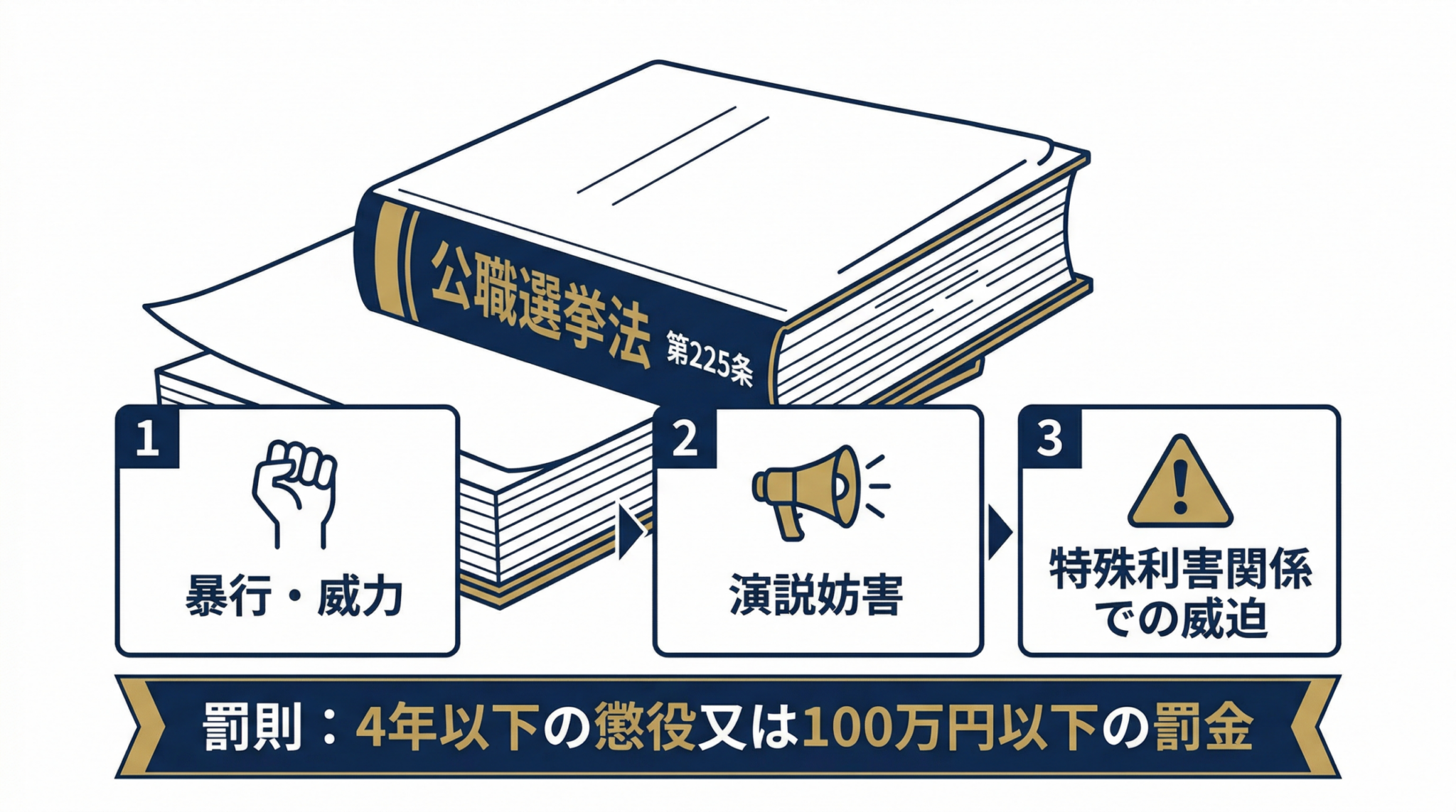 公職選挙法225条が定める選挙の自由妨害罪の内容