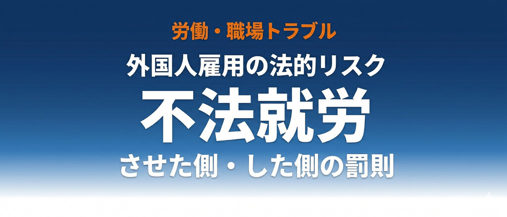 外国人の不法就労｜させた側・した側の罪と罰則・知らなかった場合も対象か徹底解説