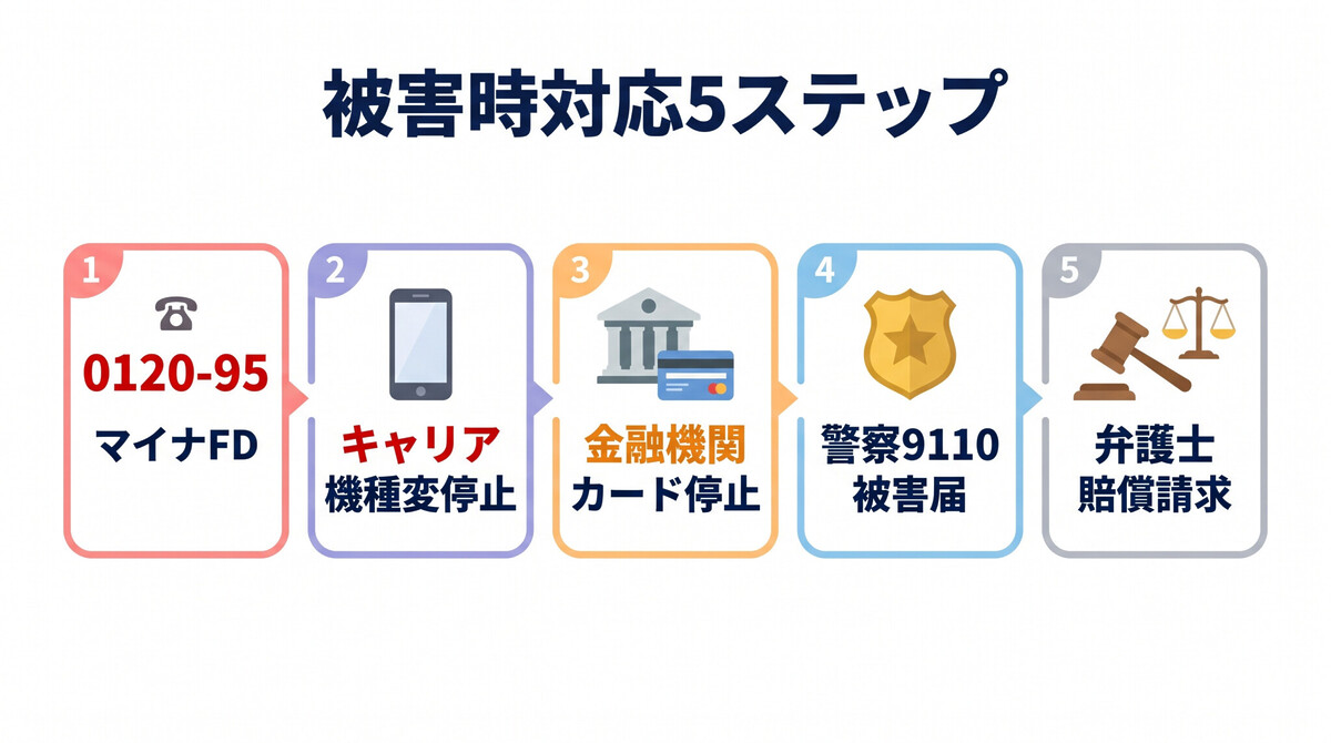 偽造マイナンバーカード 被害 対応 フロー 0120-95-0178 警察 弁護士