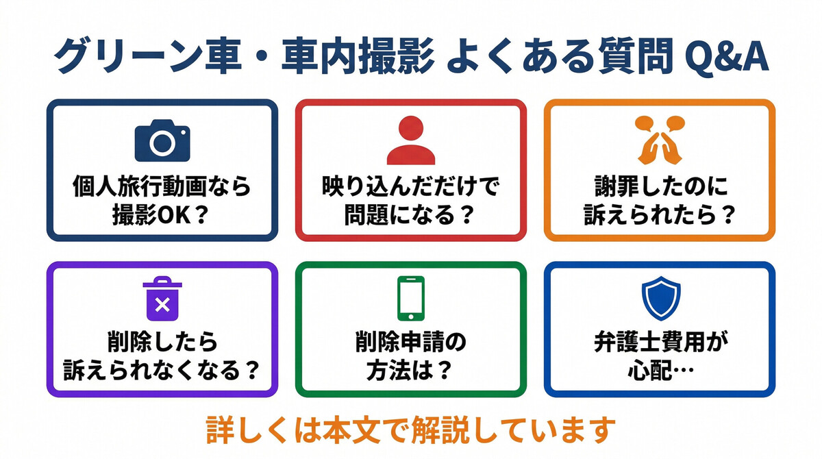 グリーン車車内撮影に関するよくある質問