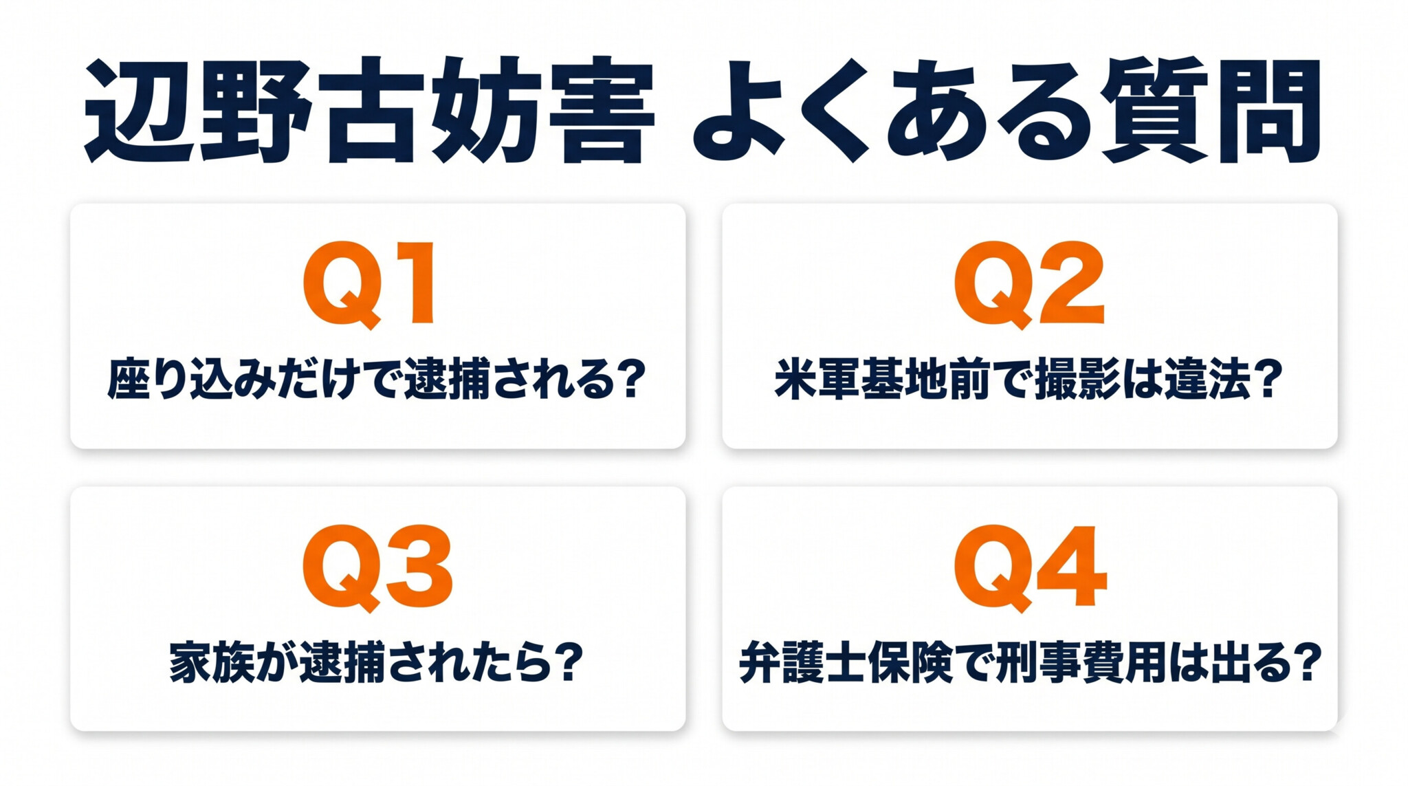 辺野古妨害活動と法律 よくある質問