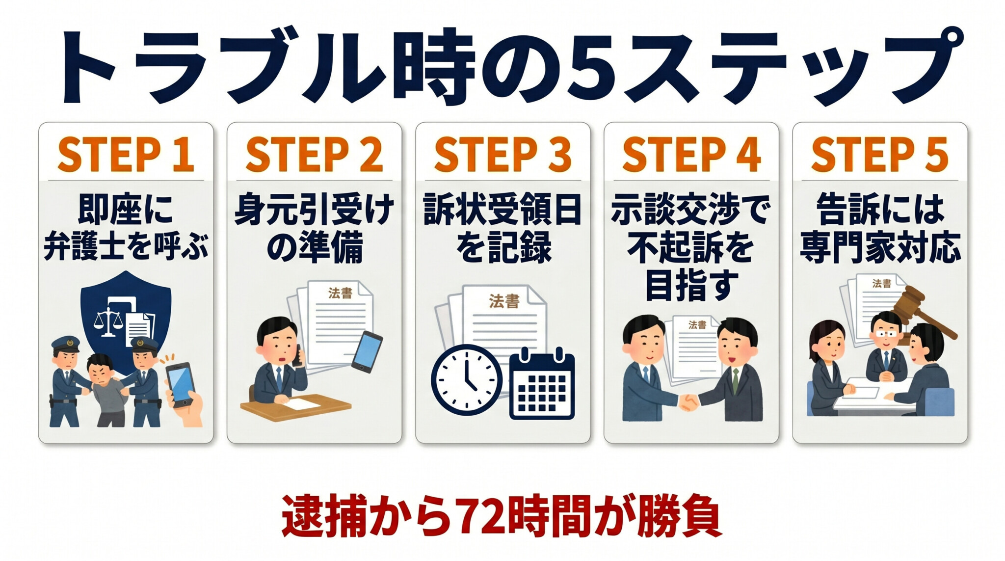 活動トラブルに巻き込まれた時の対応ステップ 弁護士 接見 初動