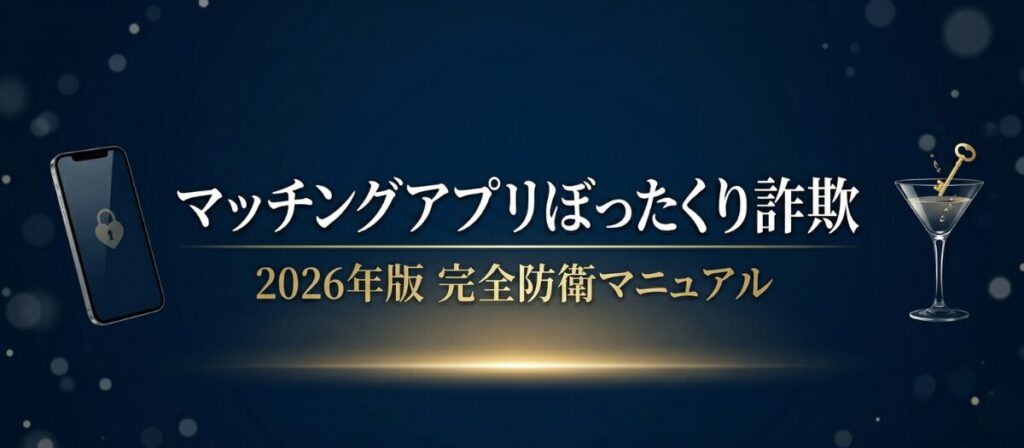 【2026年急増】マッチングアプリぼったくりバー詐欺の手口と完全防衛マニュアル｜タップル・Pairs・Omiai利用者必読