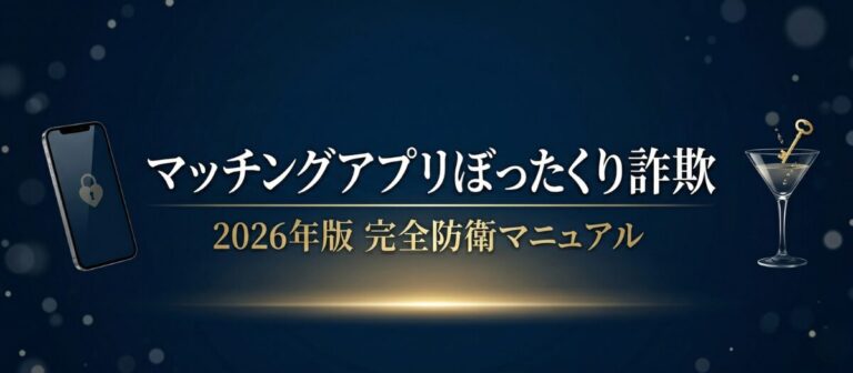 【2026年急増】マッチングアプリぼったくりバー詐欺の手口と完全防衛マニュアル｜タップル・Pairs・Omiai利用者必読