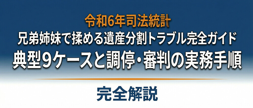 【令和6年司法統計】兄弟姉妹で揉める遺産分割トラブル完全ガイド｜典型9ケースと調停・審判の実務手順