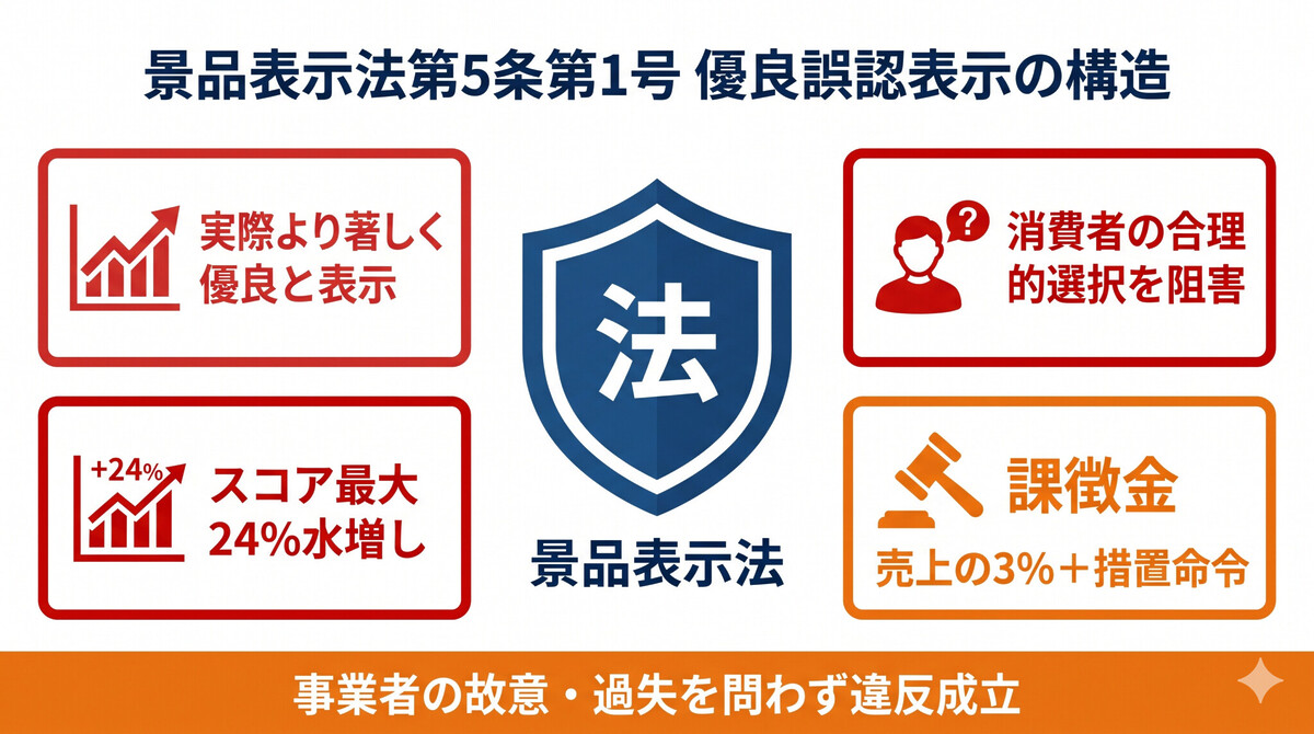 景品表示法違反 優良誤認表示の構造