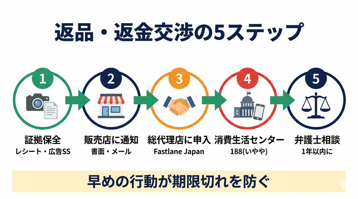 返品・返金交渉の5ステップ