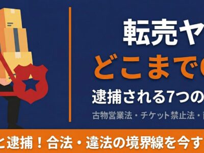 転売ヤーはどこまでOK？違法・逮捕される7つのパターンと合法の境界線【2026年最新】