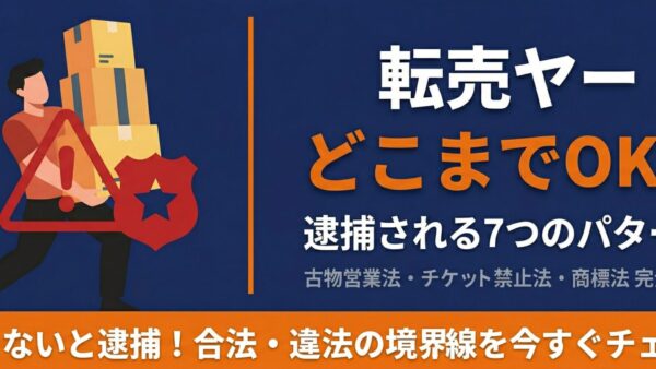 転売ヤーはどこまでOK？違法・逮捕される7つのパターンと合法の境界線【2026年最新】