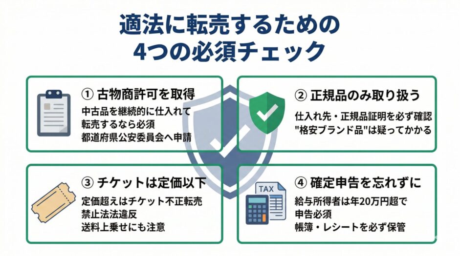 転売ヤーはどこまでOK？違法・逮捕される7つのパターンと合法の境界線【2026年最新】 - もめごと.jp
