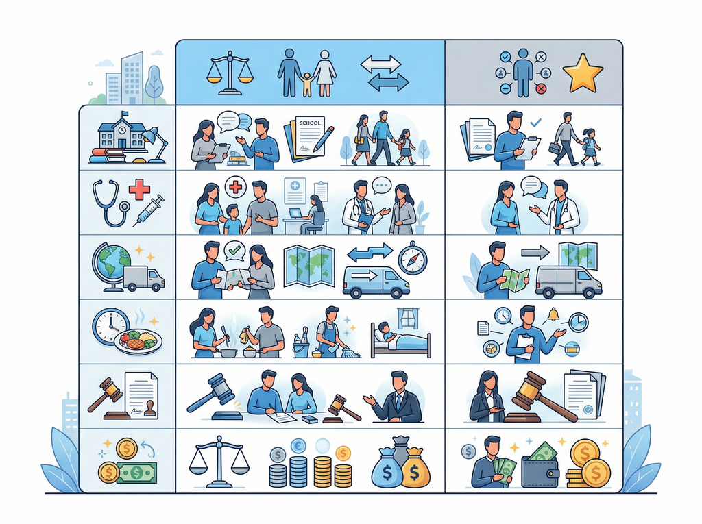 単独親権と共同親権の比較表