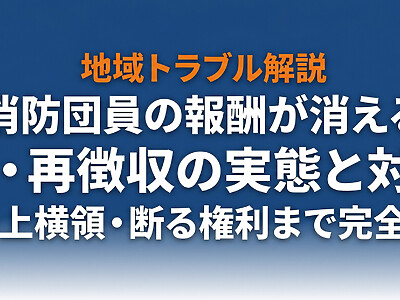消防団の報酬が消える？上納・再徴収の実態と法的問題・対処法を完全解説