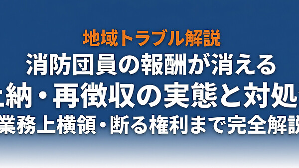 消防団の報酬が消える？上納・再徴収の実態と法的問題・対処法を完全解説