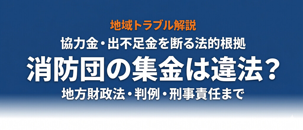 消防団の集金は違法？協力金・出不足金を断る法的根拠と対処法を完全解説