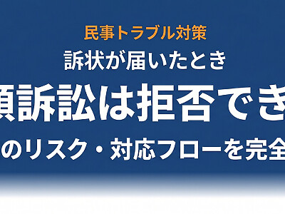 少額訴訟は拒否できる？無視した場合のリスク・訴訟された時の対応・事例まで民訴法の条文ベースで完全解説【2026年最新】