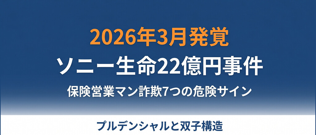 ソニー生命「22億円詐取」で再燃、なぜ保険営業マンは顧客を騙すのか？双子プルデンシャル事件と共通する7つの危険サイン
