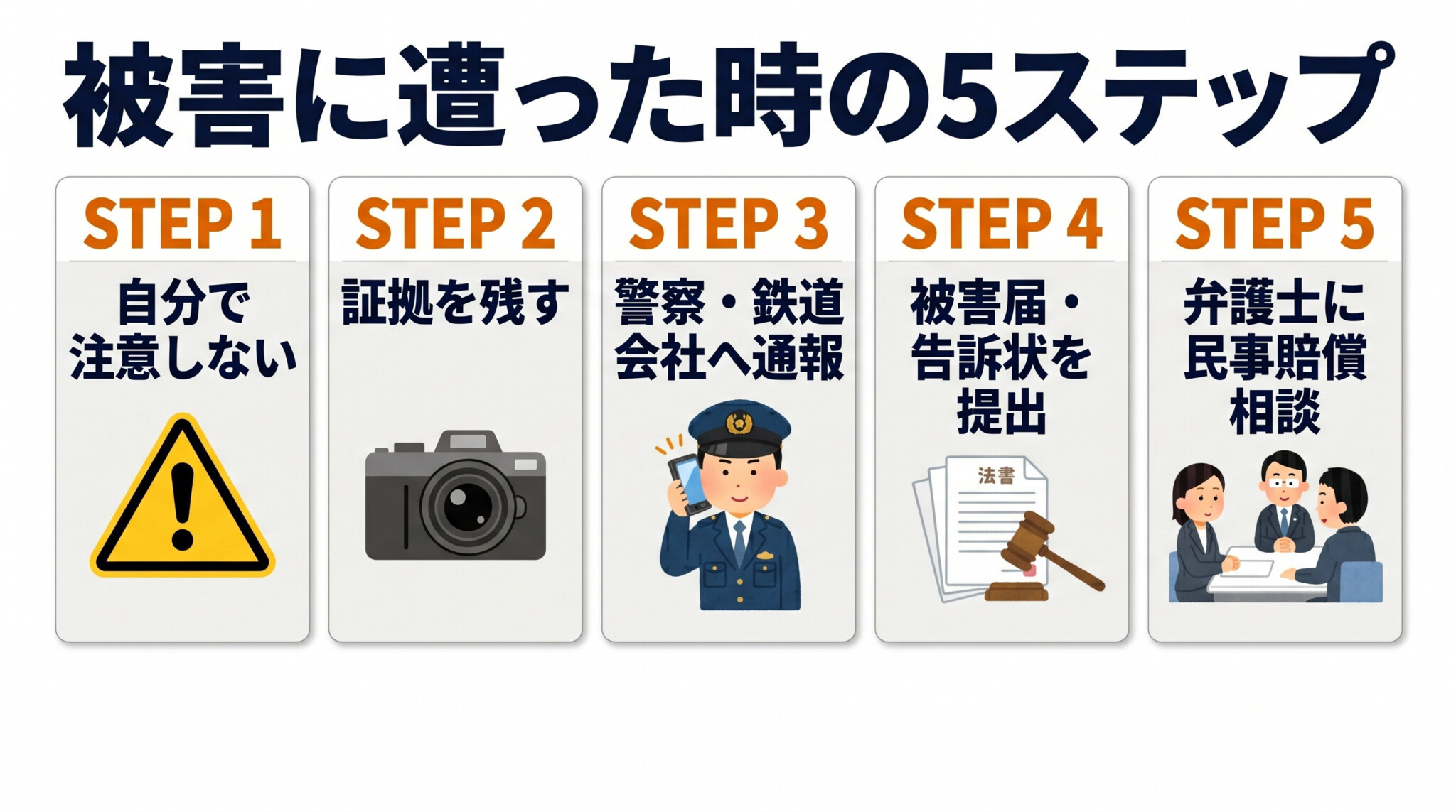 撮り鉄被害に遭った時の対応5ステップ 警察通報 駅員通報 証拠保全 弁護士相談