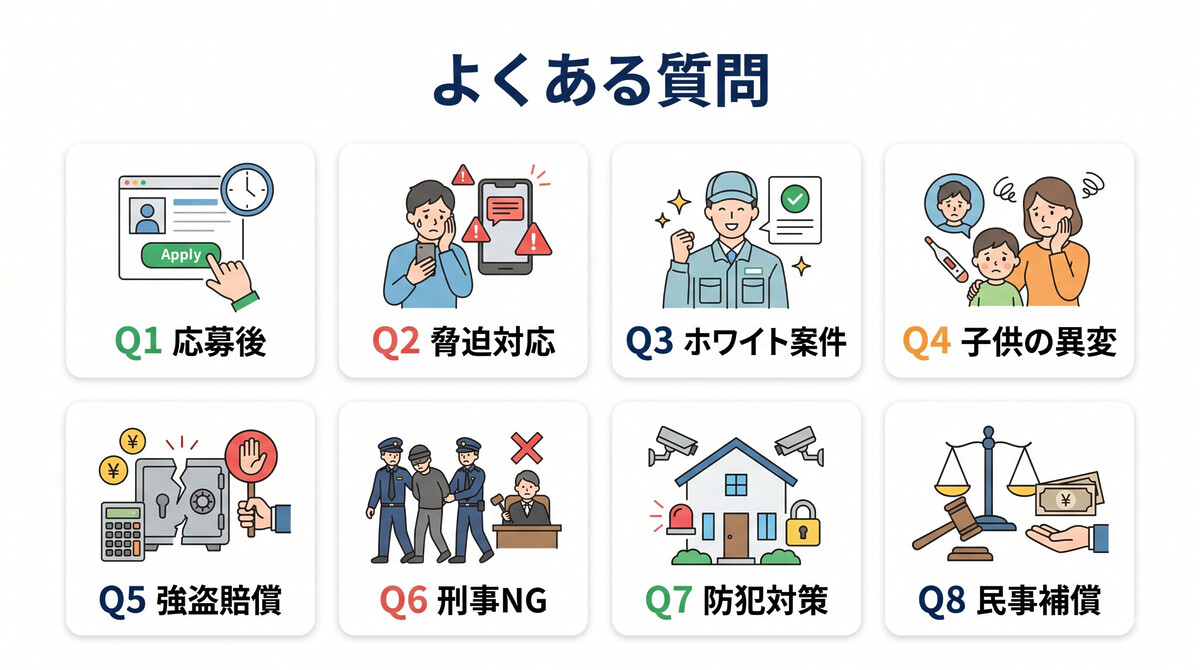 FAQ 闇バイト トクリュウ 質問 応募 抜け出す 家族 対応