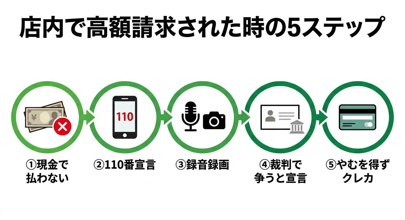 ぼったくり店内で高額請求された時の対処法