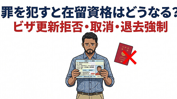 外国人が罪を犯したら在留資格はどうなる?ビザ更新拒否・取消・退去強制になる罪の境目を実例で整理