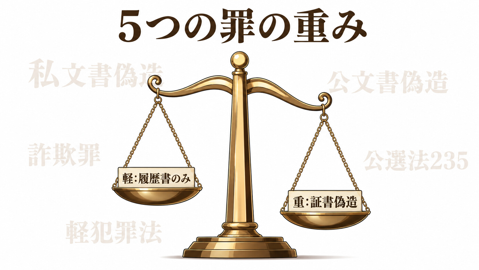 学歴詐称 私文書偽造罪 公文書偽造罪 詐欺罪 公職選挙法 軽犯罪法 刑法155条 159条 246条