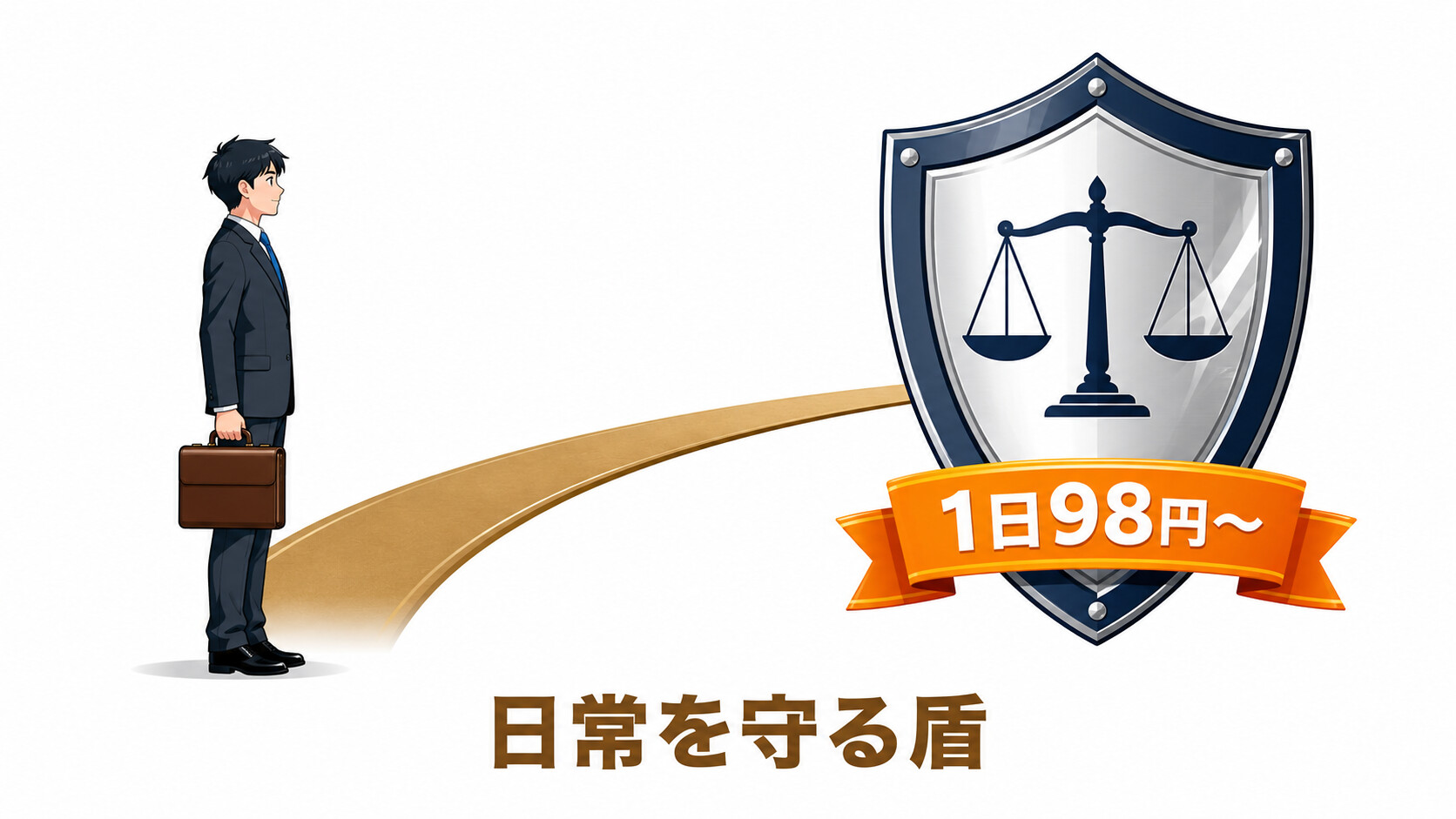弁護士保険ミカタ 日常トラブル 解雇 損害賠償 1日98円 家族特約 信用守る