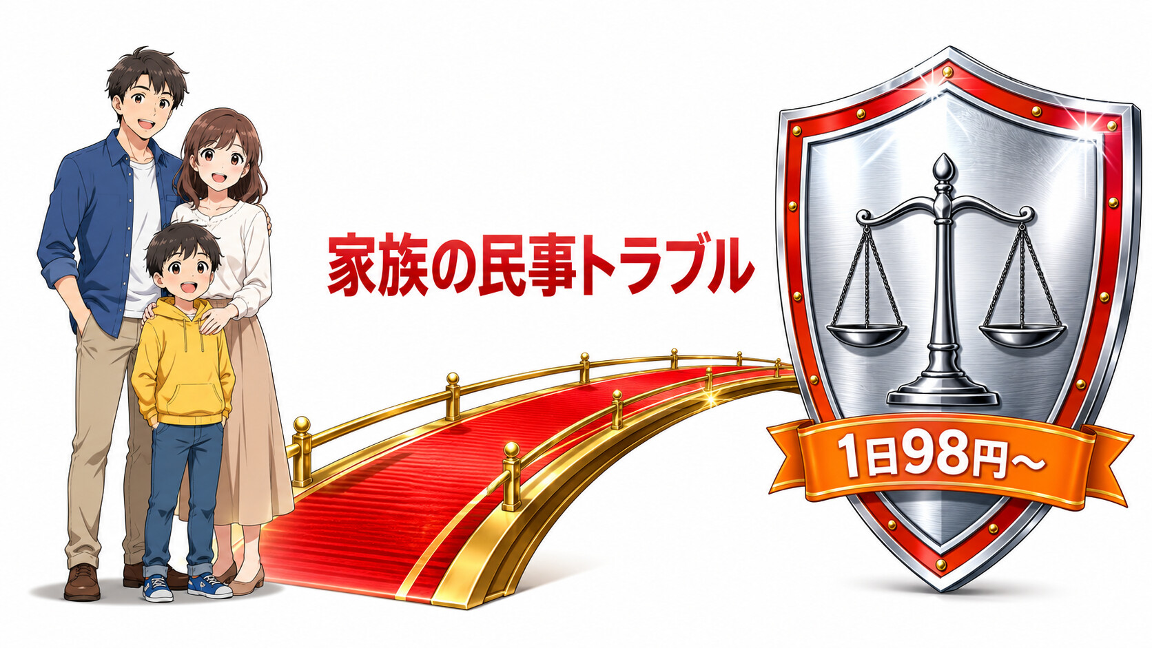 弁護士保険ミカタ 国際結婚 民事トラブル SNS被害 1日98円 家族特約