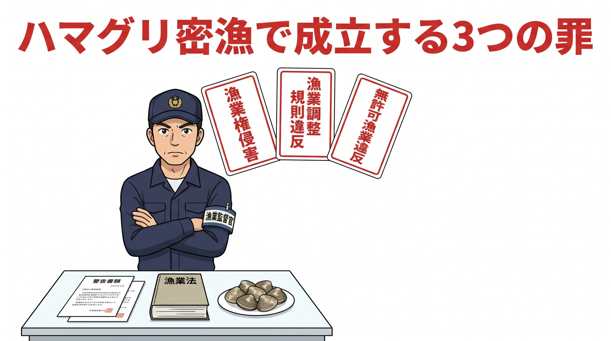 ハマグリ密漁 刑事罪 漁業権侵害 漁業法 罰則 罰金