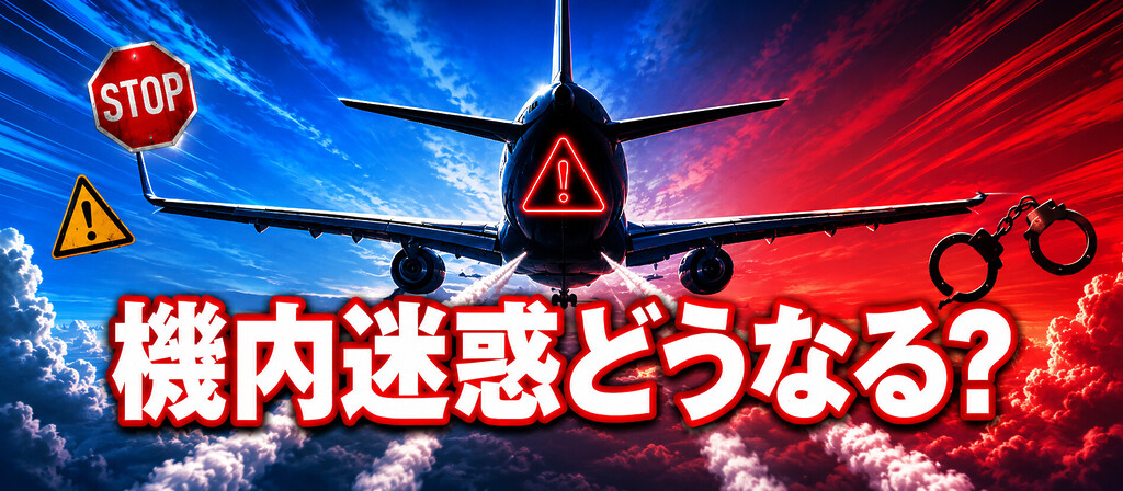 飛行機内で迷惑行為するとどんな罪になるのか?航空法73条の3・4安全阻害行為8類型と那覇緊急着陸・英ジェット2・1,100万円賠償事案から見える刑事民事の現実