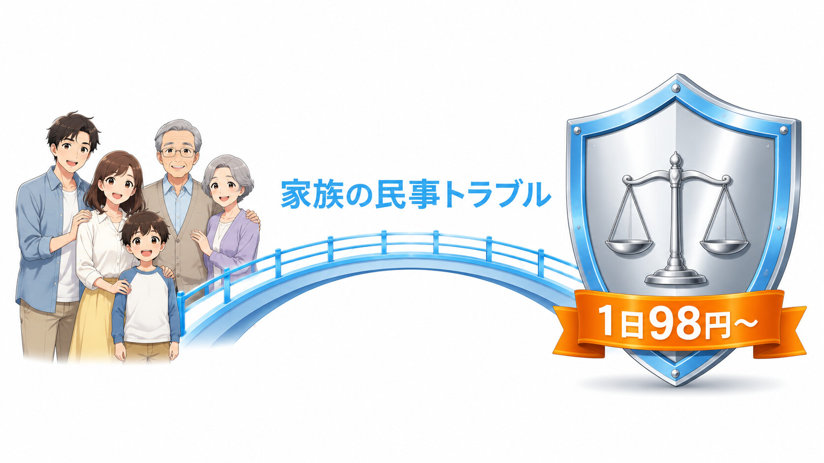 弁護士保険ミカタ 家族 日常トラブル SNS 労務 契約 1日98円 家族特約
