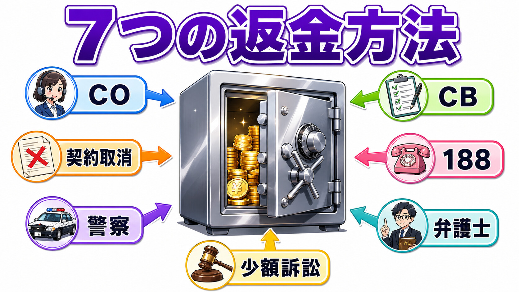 情報商材詐欺 返金 7つの方法 クーリングオフ チャージバック 弁護士 消費生活センター 警察