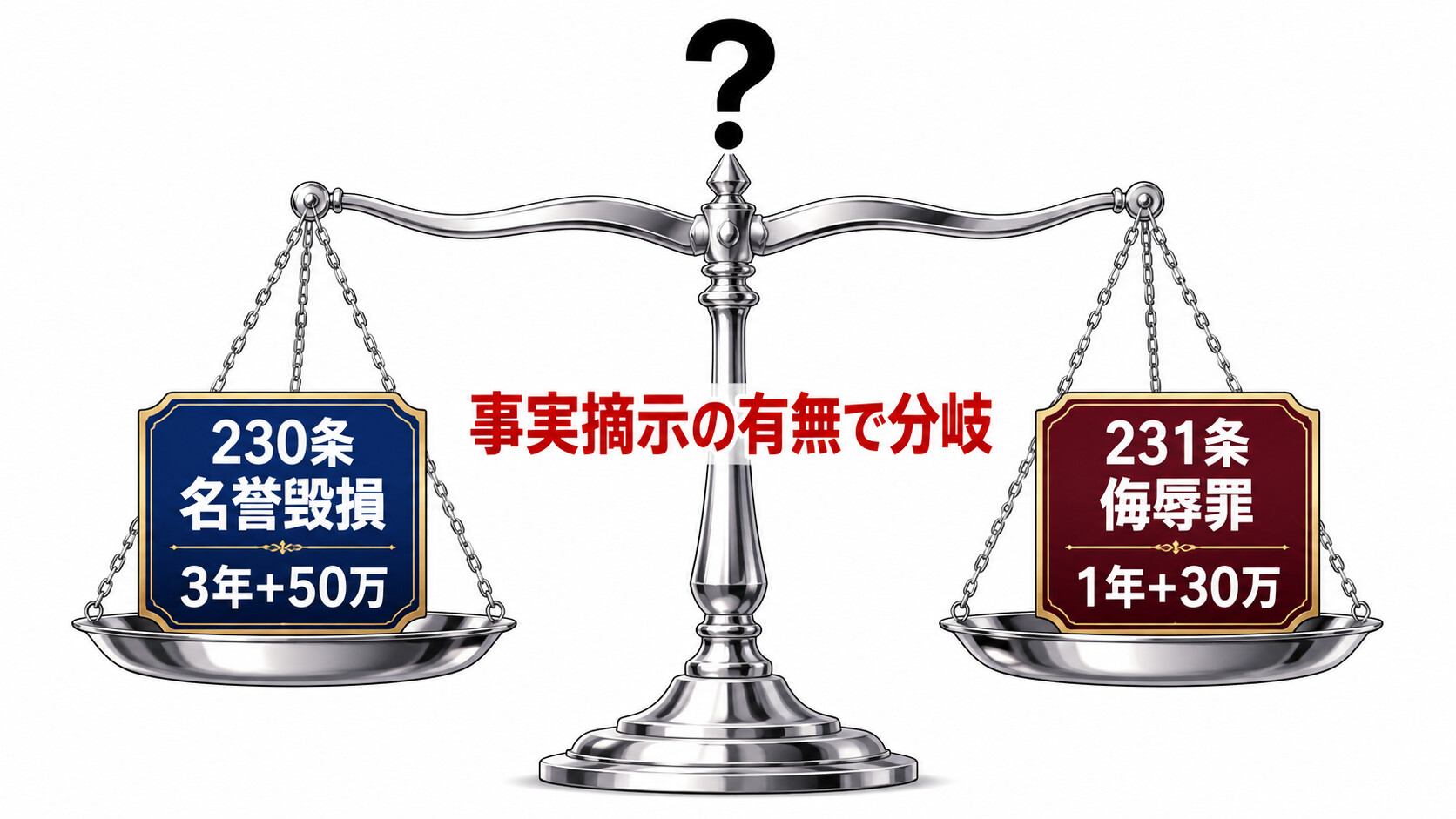 名誉毀損罪 侮辱罪 比較 刑法230条 231条 公然性 事実摘示性 2022年厳罰化