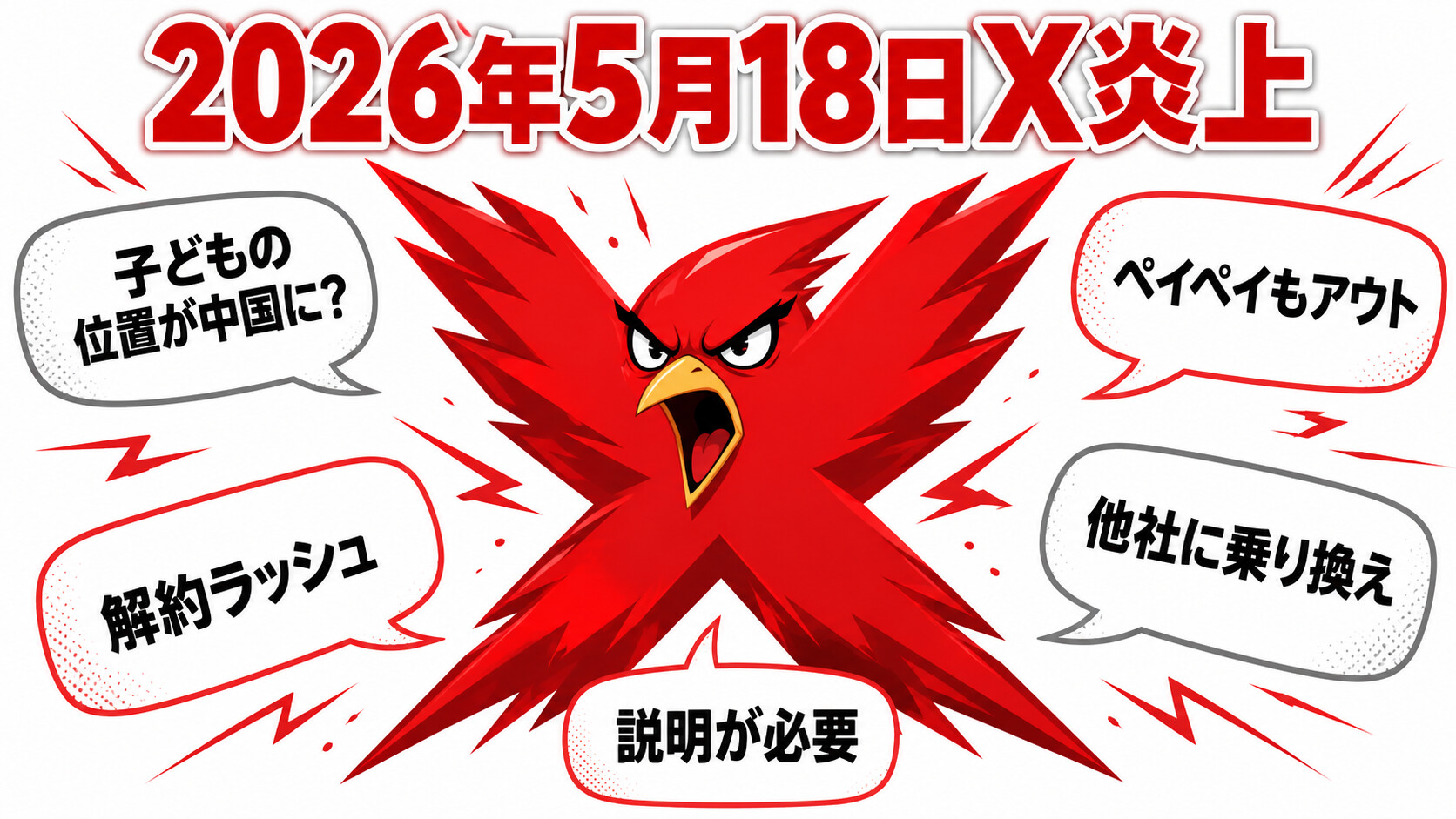 ソフトバンク みまもりGPS 中国 ZTE 2026年5月18日 X 炎上 解約 528円
